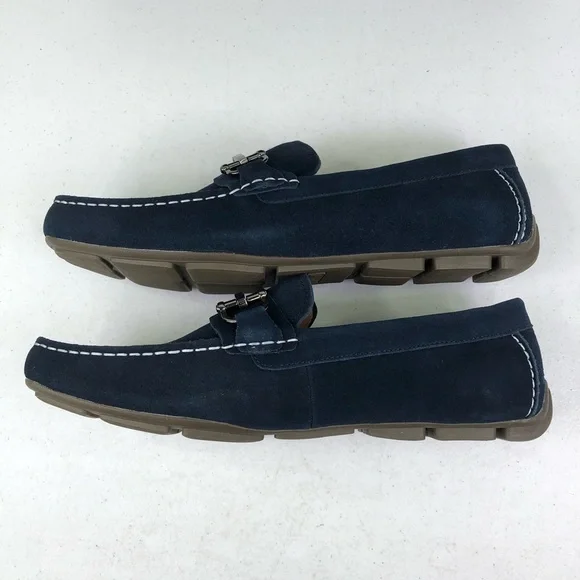 Alfani Jamesnvy Navy Bit Loafer Shoes - Picture 3 of 10